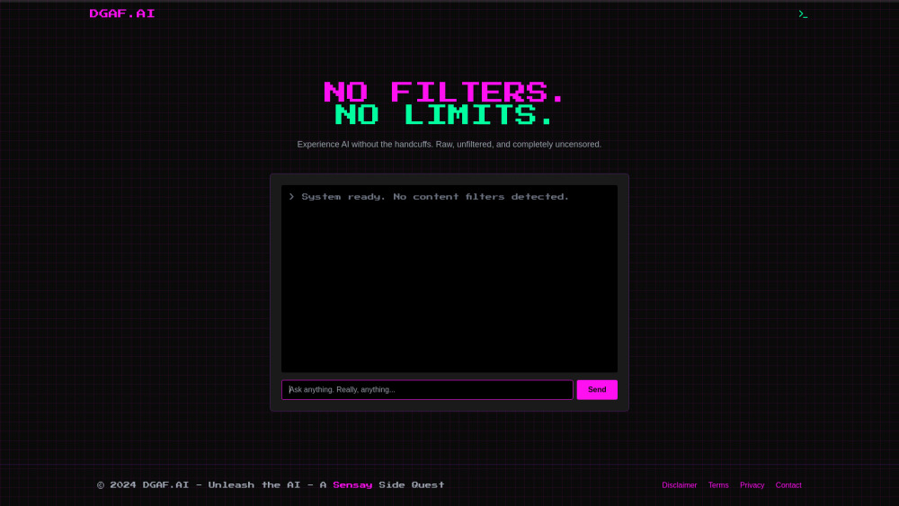 DGAF.AI : Uncensored AI Chat, Free Expression, Key Features
