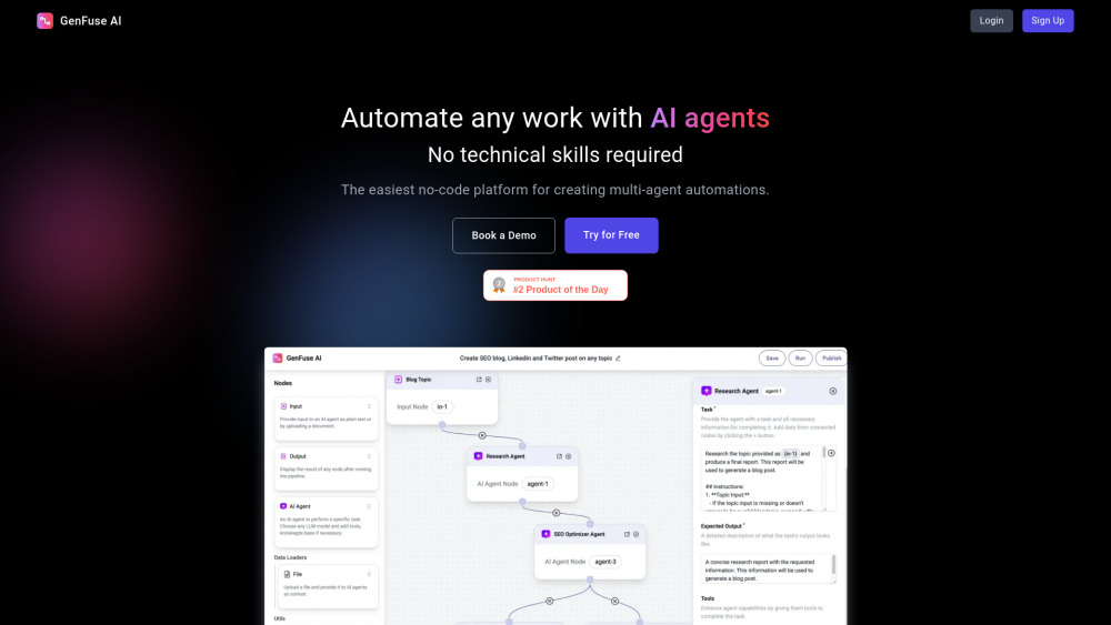 GenFuse AI: Code-Free AI Agents for Business Automation GenFuse AI: Code-Free AI Agents for Business Automation