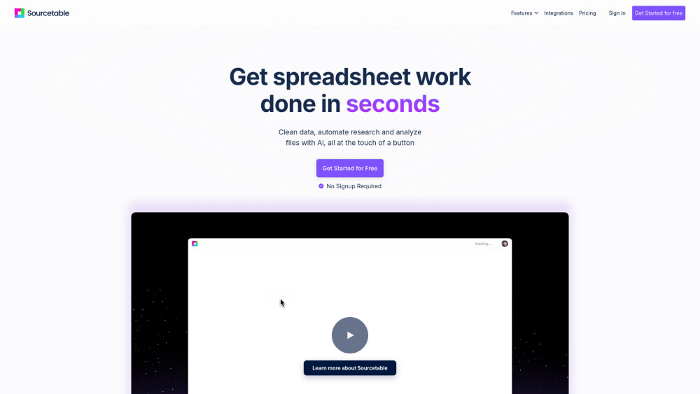 Sourcetable : AI Spreadsheets, Automation, Insights, Pricing, Reviews