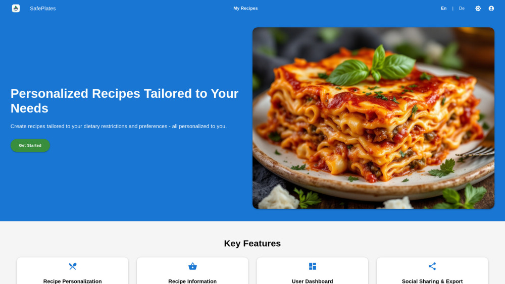 SafePlates : AI Recipes, Diet Plans, Pricing, Reviews, Alternatives