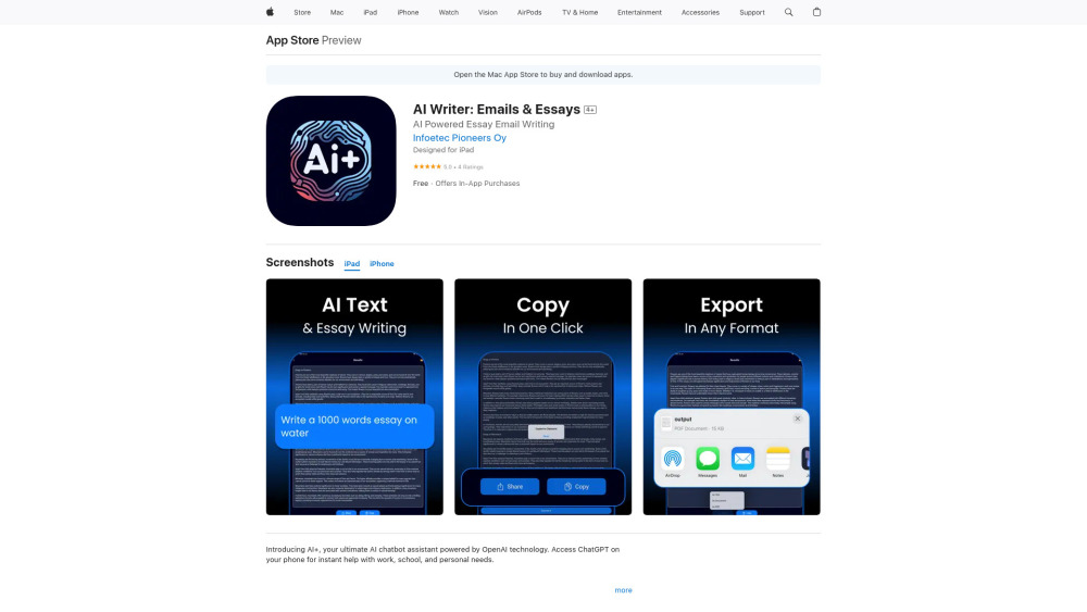 AI Writer: Emails & Essays : Use Cases, Pricing, Reviews, Core Features, Alternatives AI Writer: Emails & Essays : Use Cases, Pricing, Reviews, Core Features, Alternatives