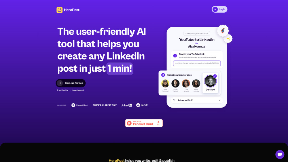 HeroPost : YouTube-to-LinkedIn Posts, Pricing, Reviews, Features