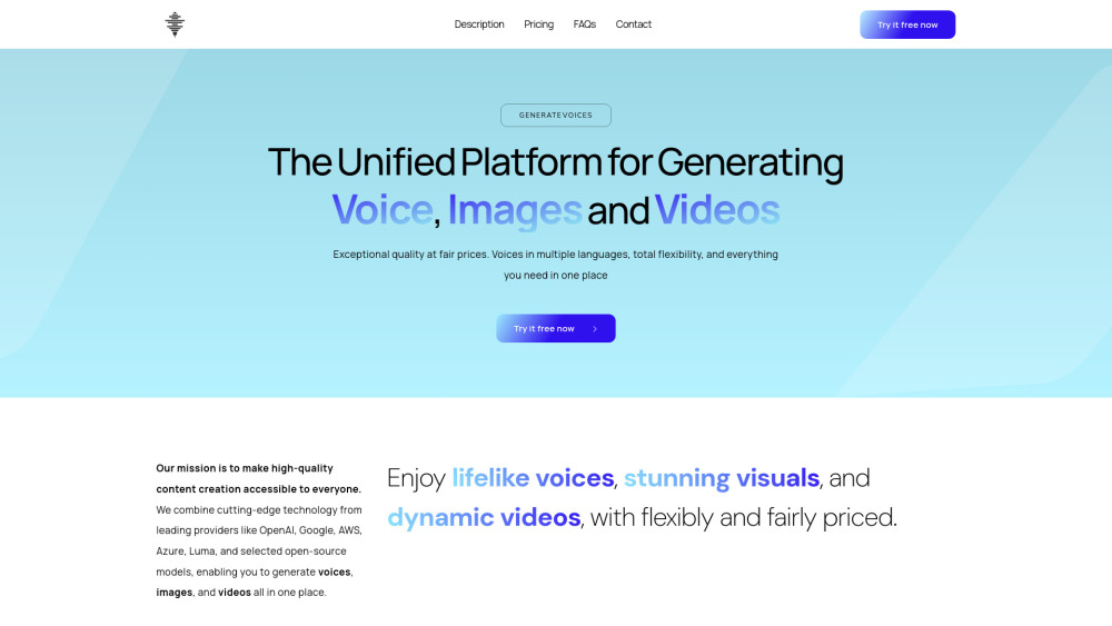 Voice-Gen : AI Voice/Image/Video Generation, Pricing, Reviews Voice-Gen : AI Voice/Image/Video Generation, Pricing, Reviews