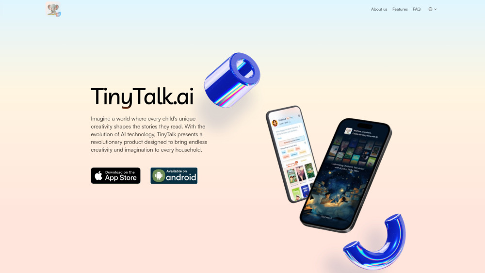 TinyTalk.ai : AI Storybooks, Custom Characters, Voices, Adventures