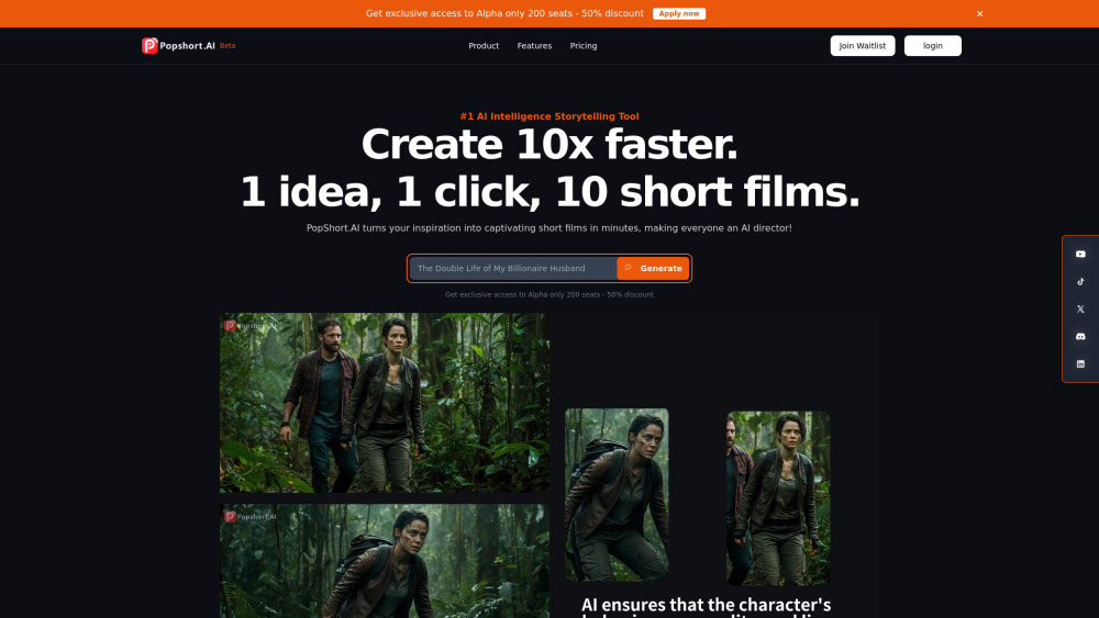 PopShort.AI : Turn Ideas into Short Films, Use Cases, Pricing