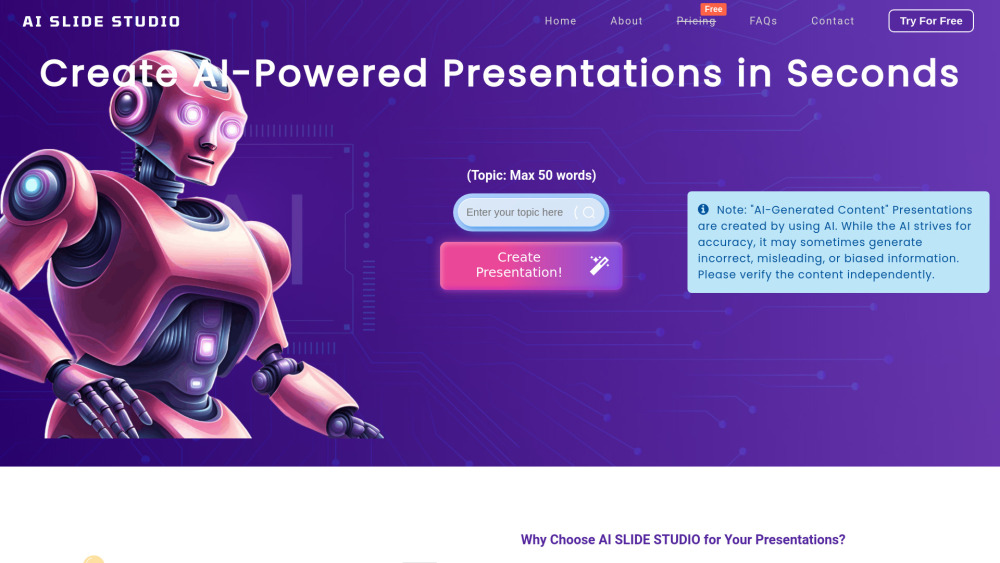AI Slide Studio: AI-Powered Presentations, Features & Alternatives