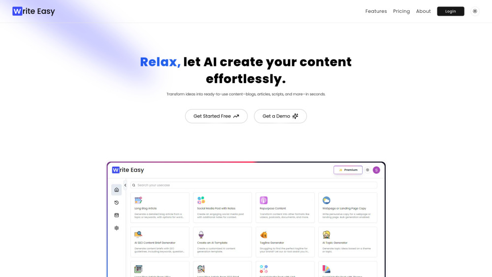 WriteEasy: AI Content Tool for Blogs & Social Media – Features, Pricing, Reviews WriteEasy: AI Content Tool for Blogs & Social Media – Features, Pricing, Reviews