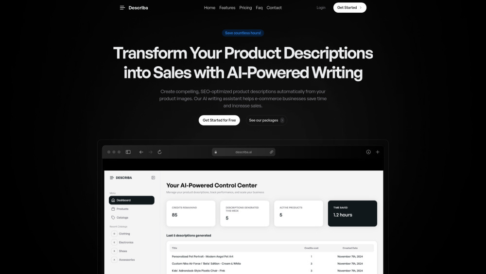 Describa : AI Descriptions, Use Cases, Pricing, Reviews, Features