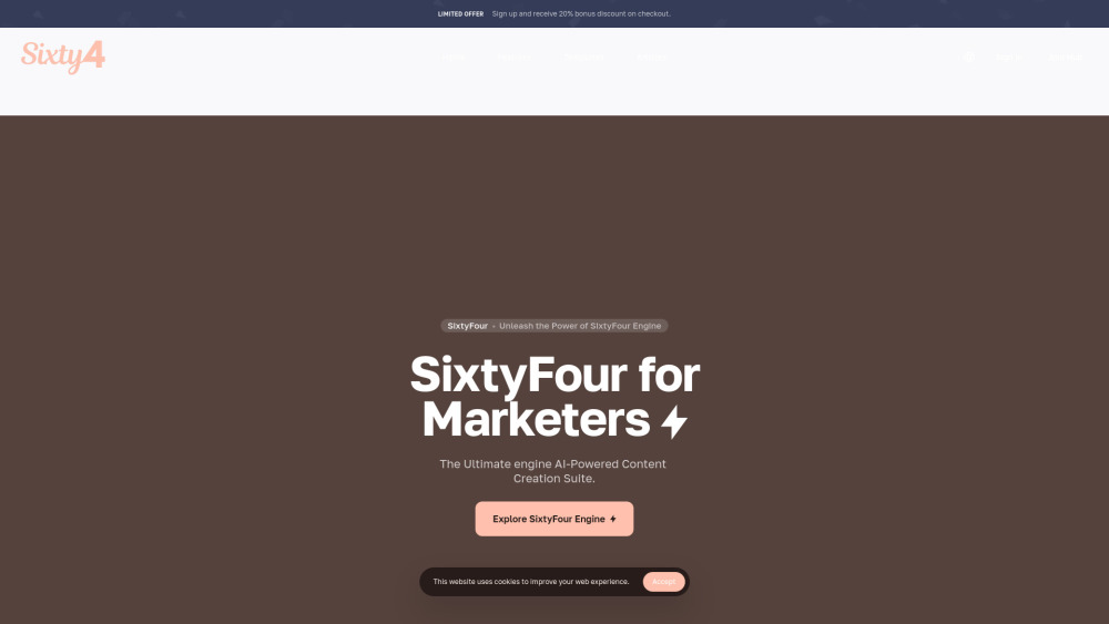Sixtyfour Platform : AI Content Suite, Pricing, Reviews, Alternatives