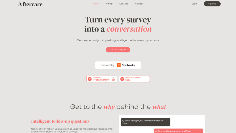 Aftercare : AI-Powered Surveys, Smart Follow-Ups, Insights