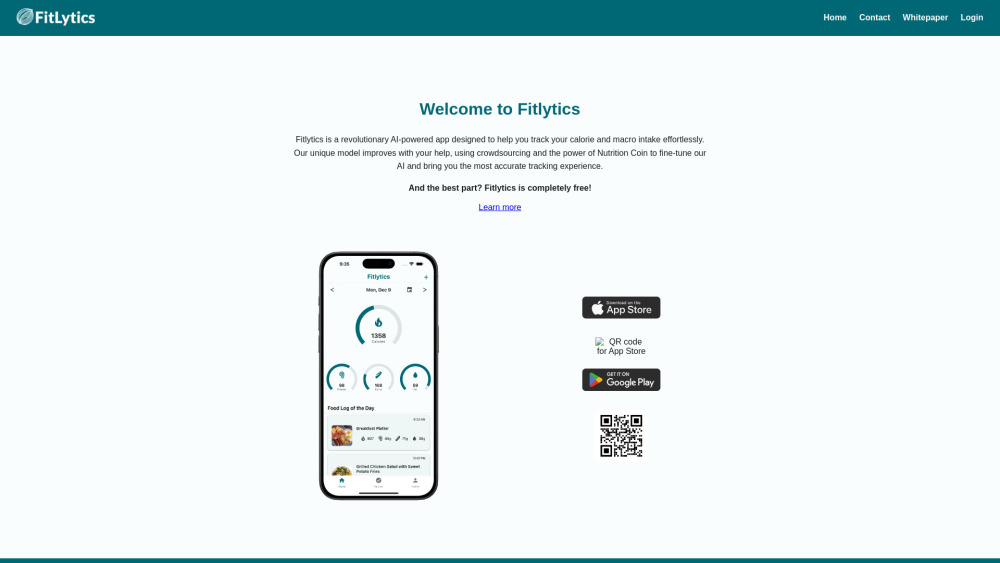 Fitlytics: AI Food Tracking, Crypto Rewards, Real-Time Insights