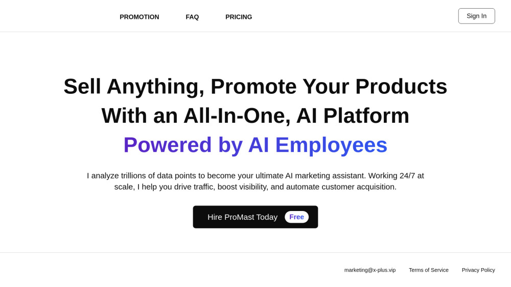 ProMast : AI Promotion, Use Cases, Pricing, Reviews, Features