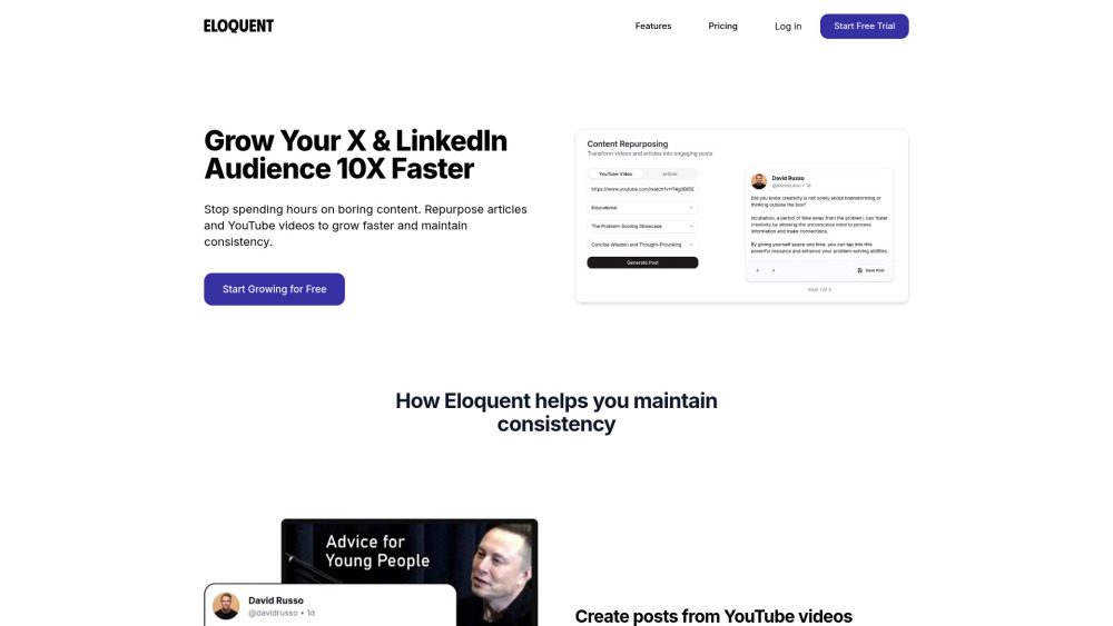 Eloquent : Use Cases, Pricing, Reviews, Features, Alternatives