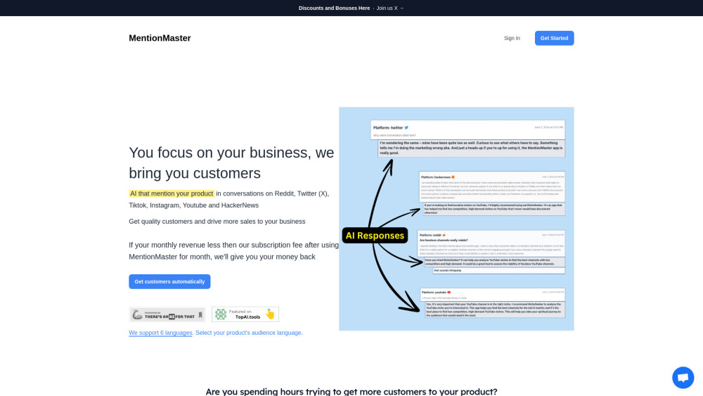 MentionMaster : AI Promotion, Use Cases, Pricing, Reviews, Features