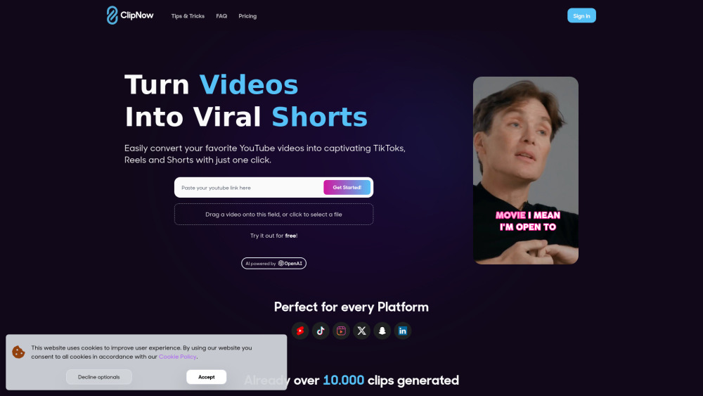 ClipNow : AI-Powered Viral Short Video Creator—Features, Pricing