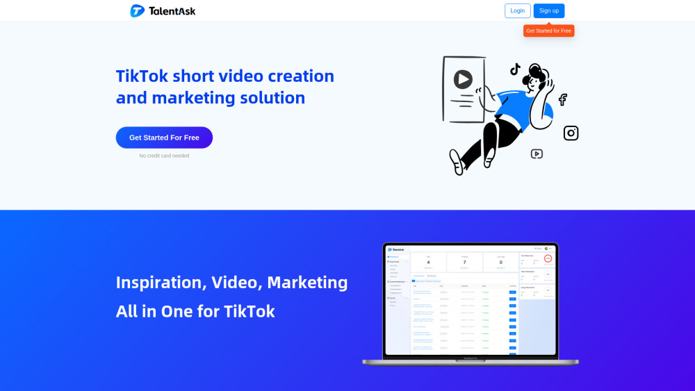 TalentAsk : AI TikTok Video Creation, Pricing, Reviews, Features TalentAsk : AI TikTok Video Creation, Pricing, Reviews, Features