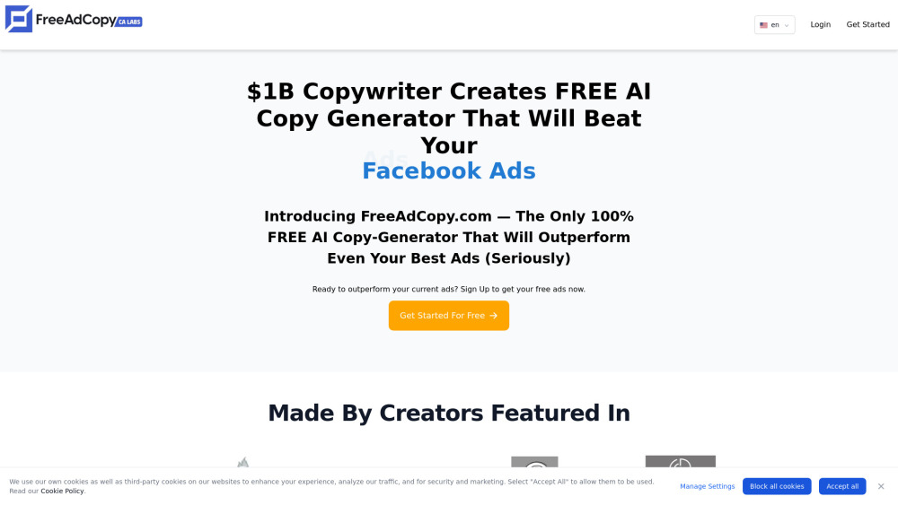 FreeAdCopy : AI Ad Copy, Pricing, Reviews, Features & Alternatives