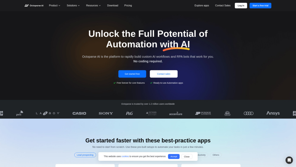 Octoparse AI: No-Code AI & RPA Automation, Free Trial, Features