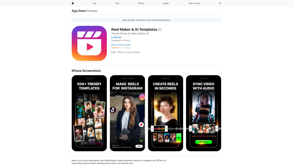 Templix : Instagram & TikTok Templates, Pricing, Reviews, Features