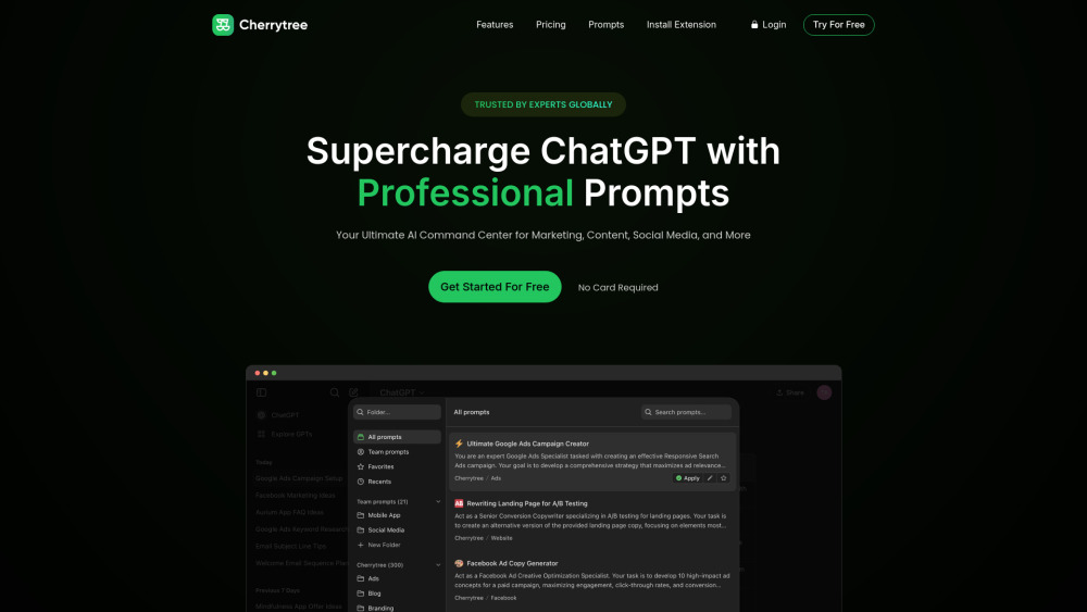 Cherrytree.AI : 100+ Prompts, Customization, Team Sharing, SEO