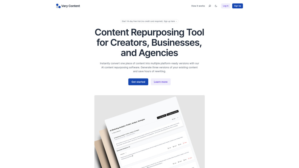 Vary Content : AI-Powered Social Media Content Variations