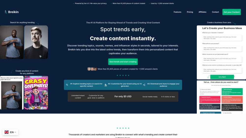 Breikin : Trend Search, Content Creation, Viral Engagement