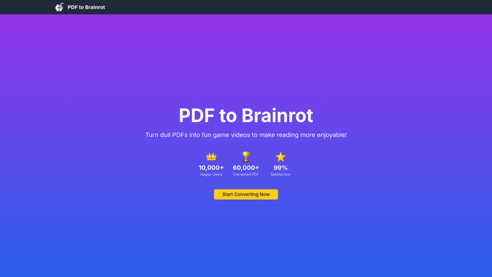 PDF to Brainrot : Use Cases, Pricing, Reviews, Features, Alternatives