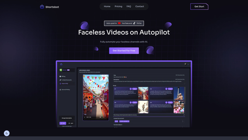 Shortsbot : Auto Faceless Shorts, Zero Filming or Editing