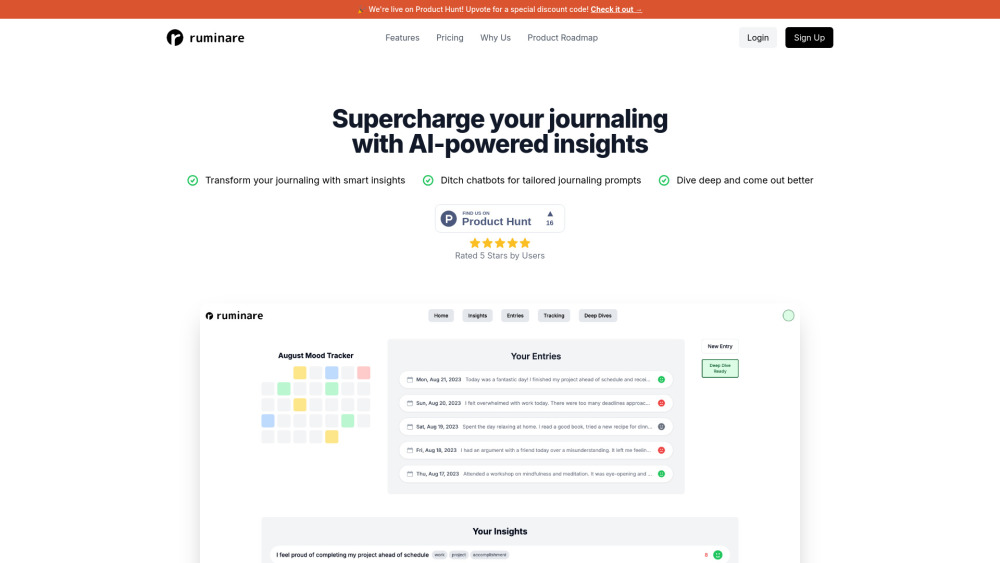 Ruminare : AI Journaling, Mental Well-being, Features & Pricing