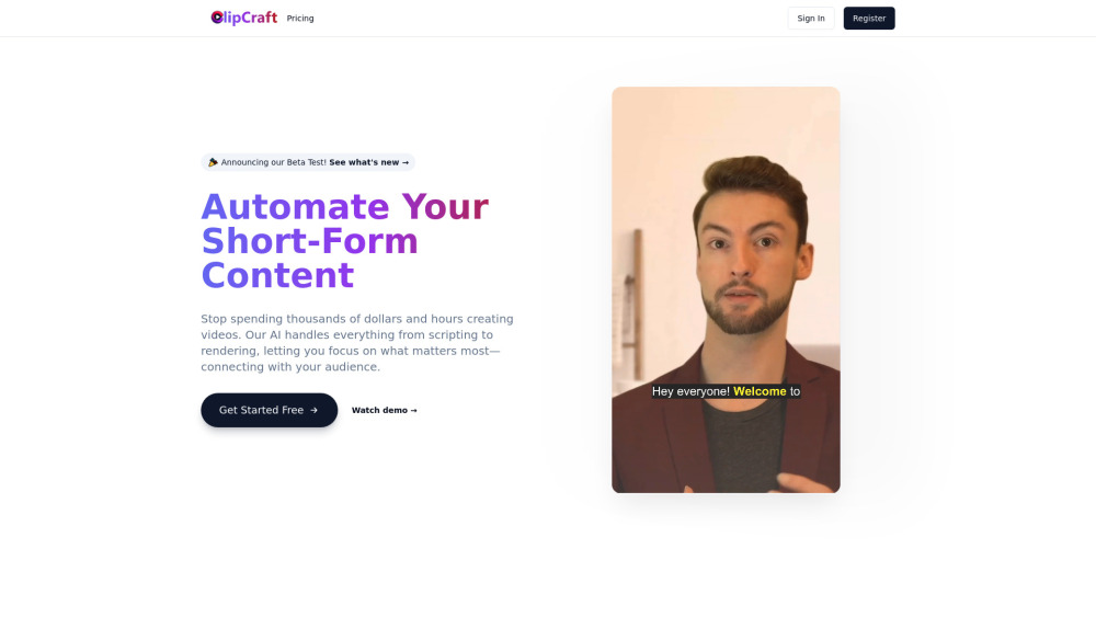 ClipCraft : AI Video Automation, Use Cases, Pricing, Reviews