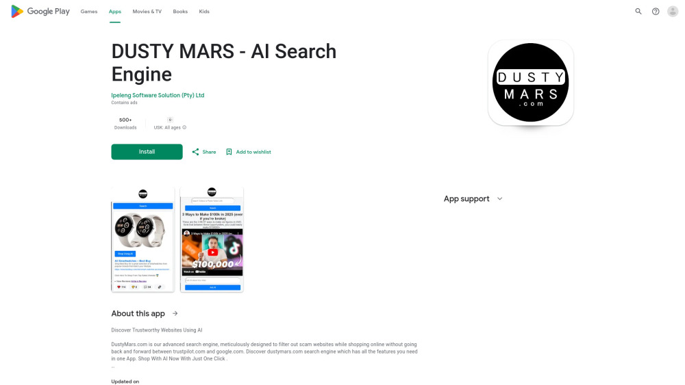 DustyMars.com : AI Search, Scam Filtering, Video Analysis