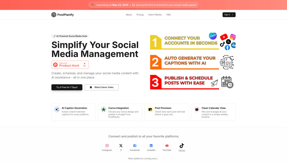 PostPlanify : AI Scheduling, Content Creation & Publishing Tool