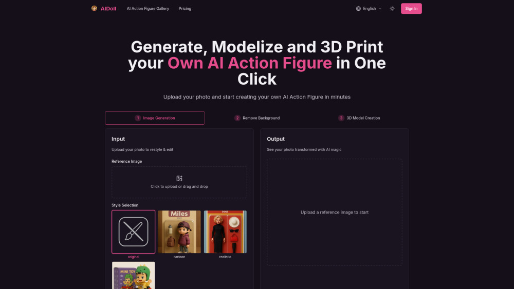 AI Doll : Generate, Model & 3D Print Custom AI Action Figures