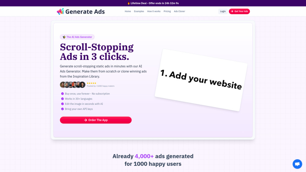Generate Ads AI : Scroll-Stopping, High-Converting Ads in Minutes