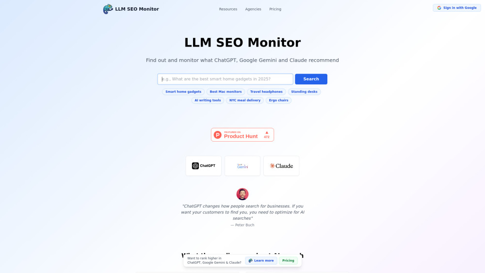 LLM SEO Monitor : Real-Time AI Recommendations & Ranking Optimization
