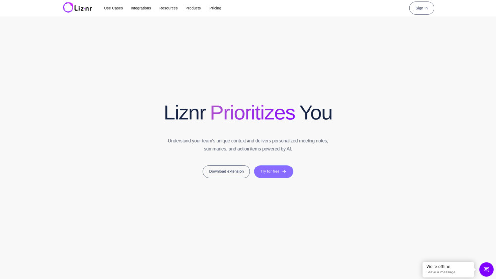 Liznr: AI Meeting Assistant : Real-Time Capture, Summarize & Understand