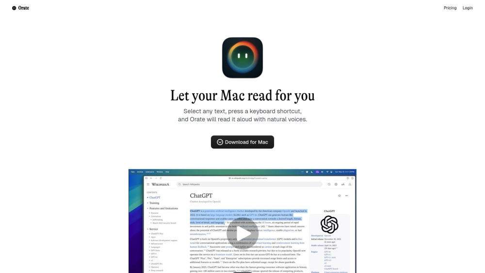 Orate : AI-Powered macOS Text-to-Speech with Natural Voice