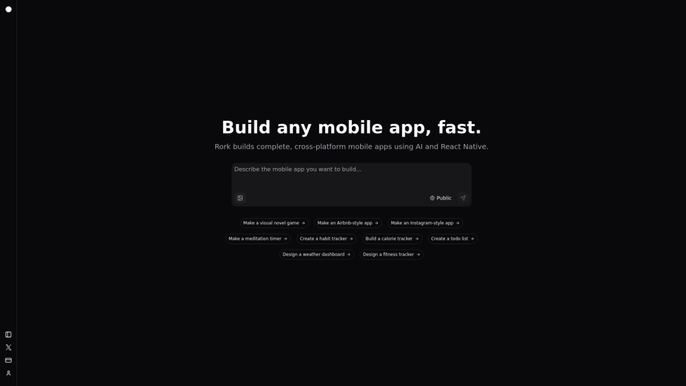 Rork : AI-Powered, No-Code, Fully Native Mobile App Platform