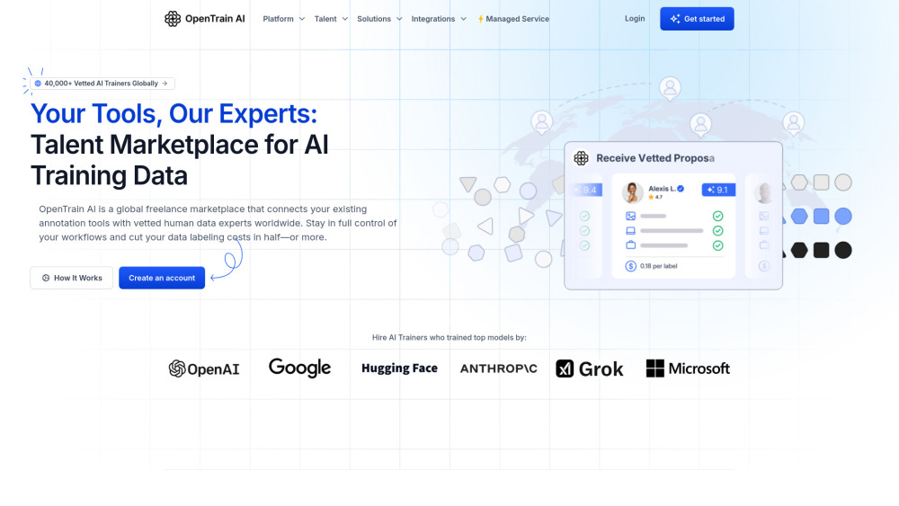 OpenTrain AI: Vetted Experts, Scalable & Trusted AI Labeling