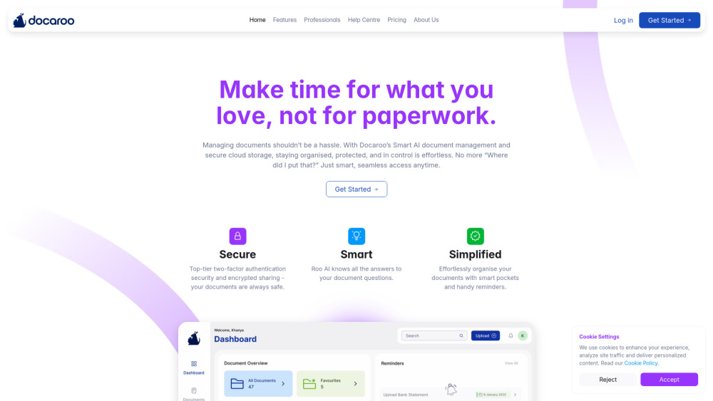 Docaroo: Secure Document Storage, Organization & Reminders