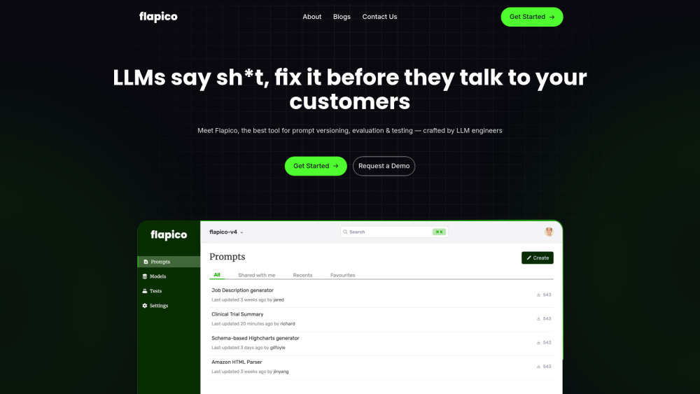 Flapico: LLMOps Platform : Prompt Mgmt, Testing & Evaluation