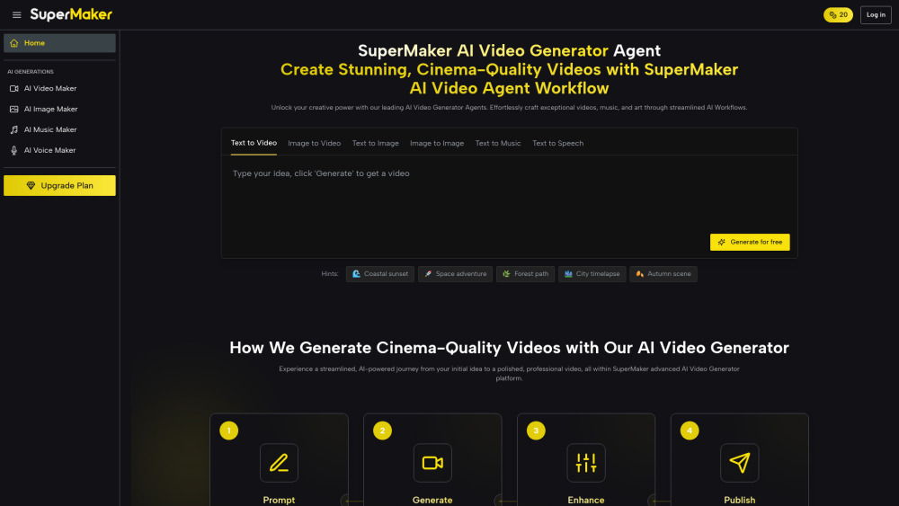 SuperMaker AI Video Generator: Audio, Images, Music Integration