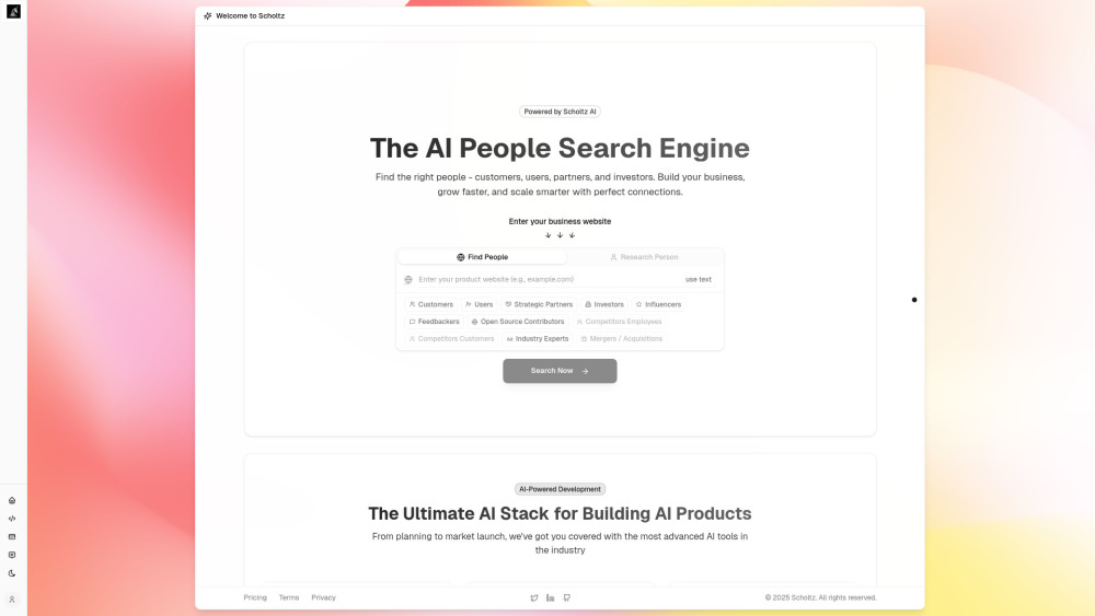 Scholtz: AI-Powered People Search for Business Connections