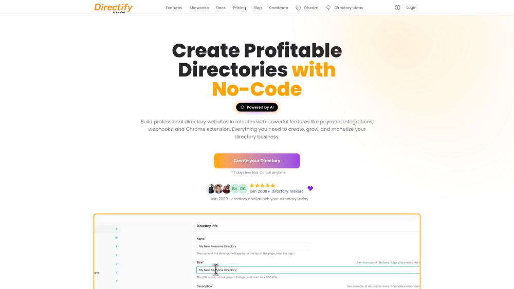Directify: Build, Grow, Monetize Directories Fast—No Code