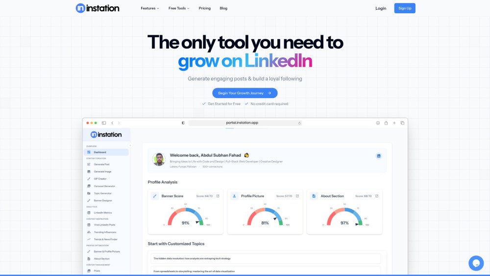 Instation: LinkedIn Growth, Content & Profile Optimization