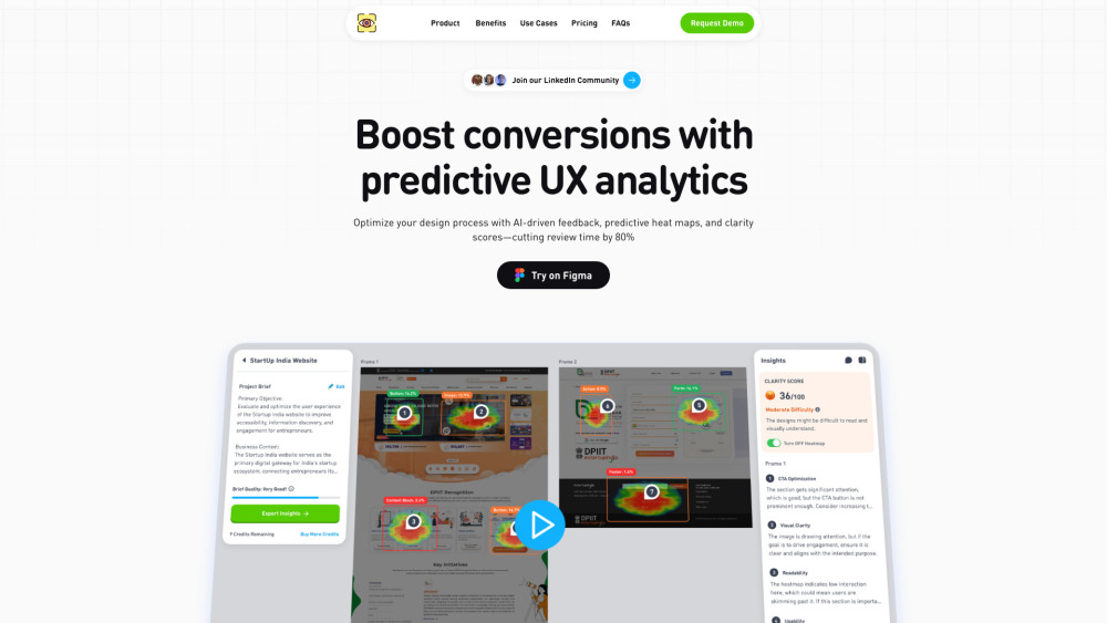 ClarityUX: AI Design Reviews & Actionable Heat Maps