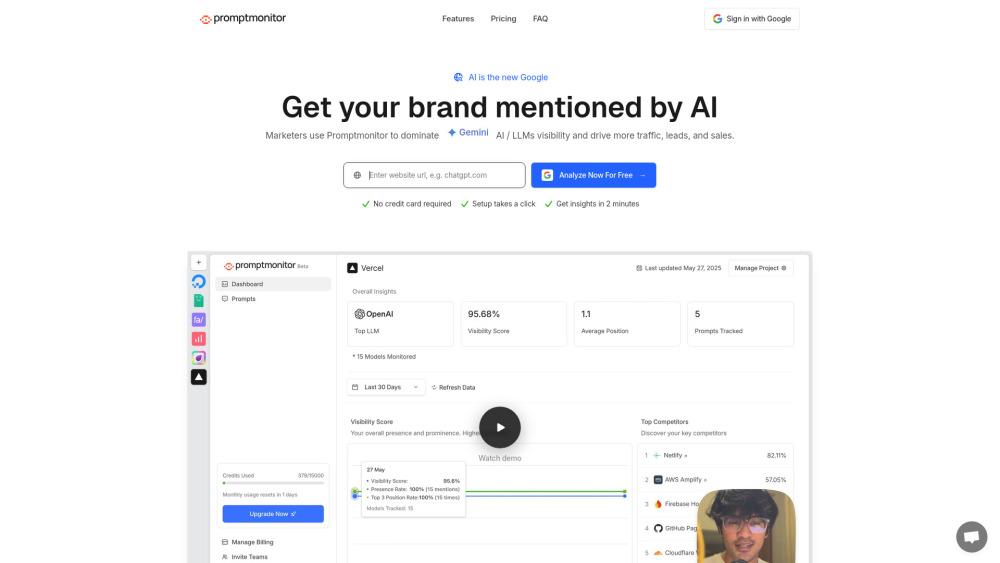 Promptmonitor: Real-time AI Visibility Tracking & Prompt Optimization