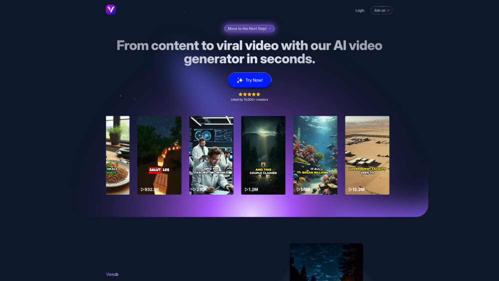 Vexub: AI Video Generator for Text, Audio & More : Fast, Easy, Pro