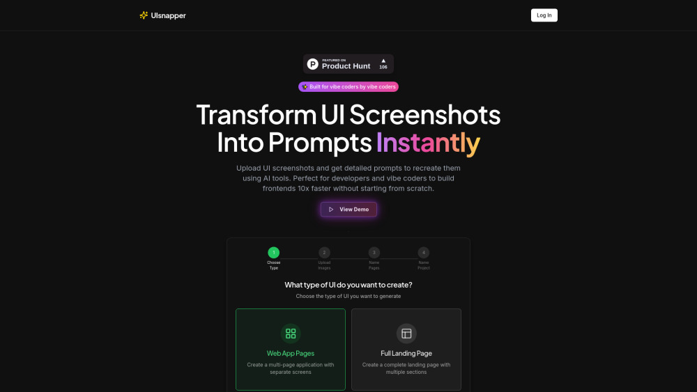 UIsnapper: AI Prompt Generation, No-Code UI Cloning, Fast & Intuitive