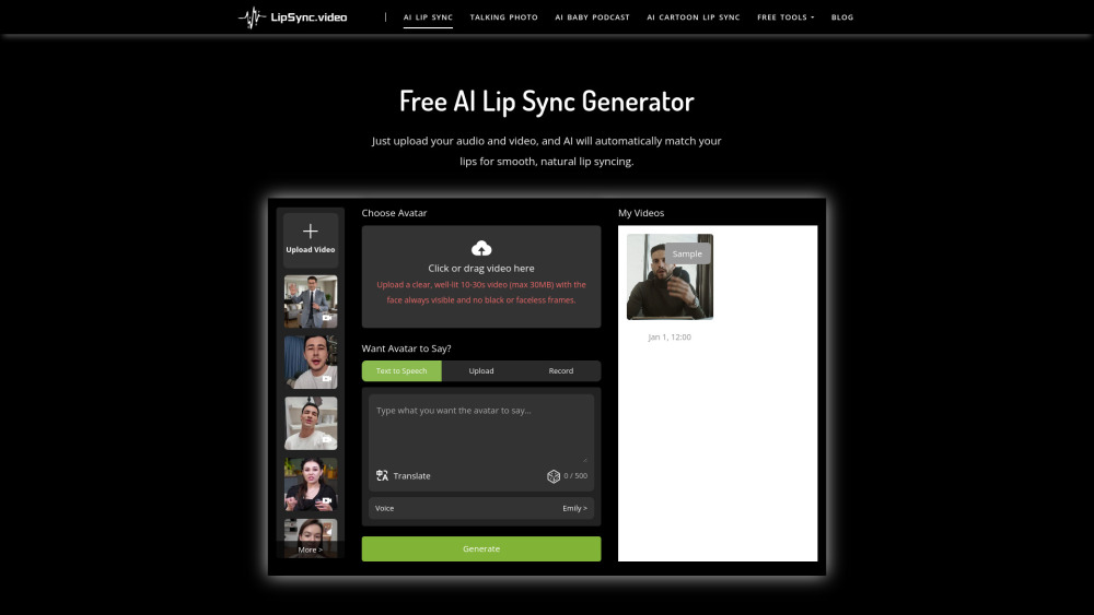 LipSync.video: Free AI Lip-Sync Tool, No Skills or Downloads